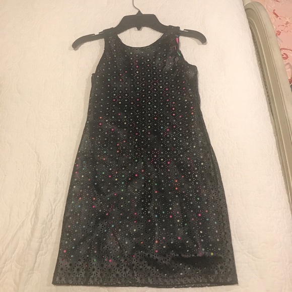 Black faux leather dress Hollyworld size 10 - Picture 3 of 7